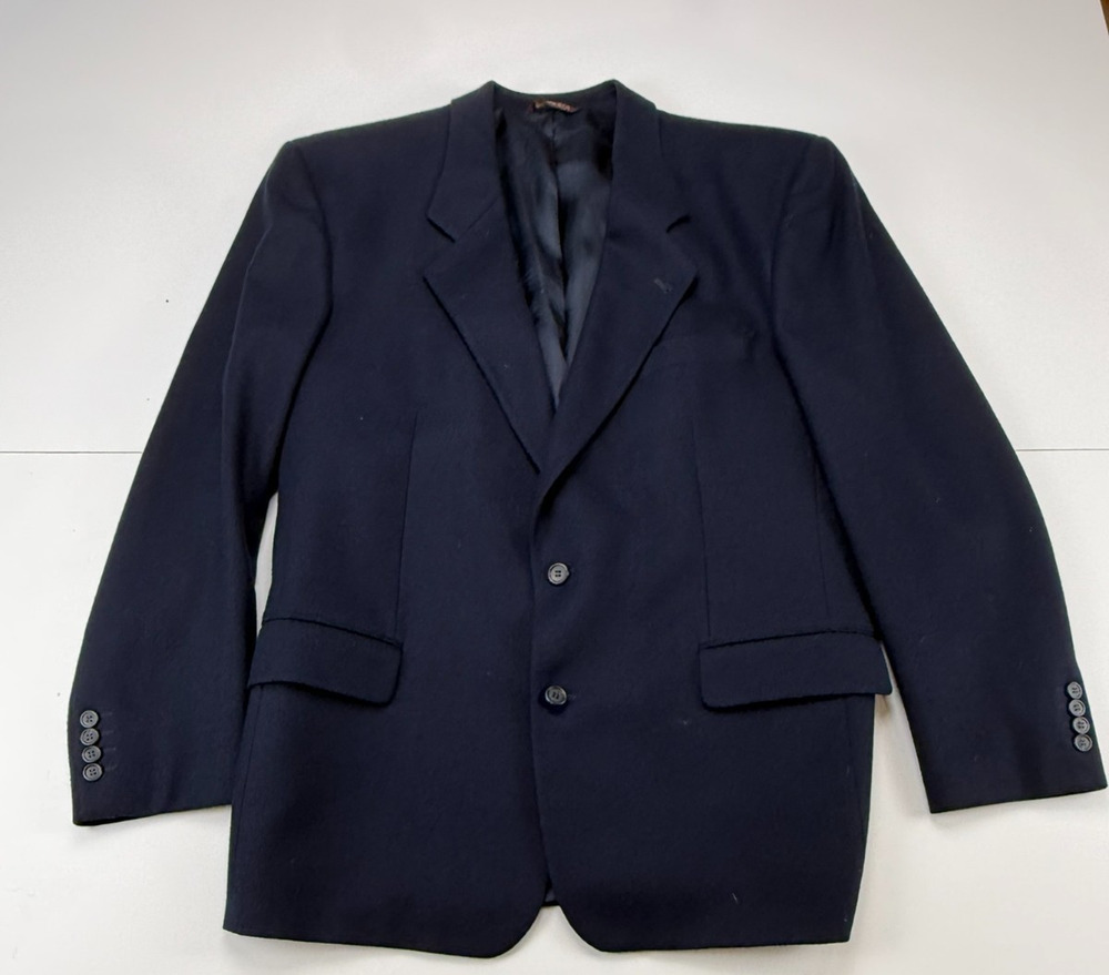 Vintage Hugo Boss Corleone Blazer Mens 44R Navy Blue 100% Wool Baldessarini USA